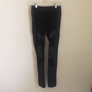 BCBG vegan leather detail leggings